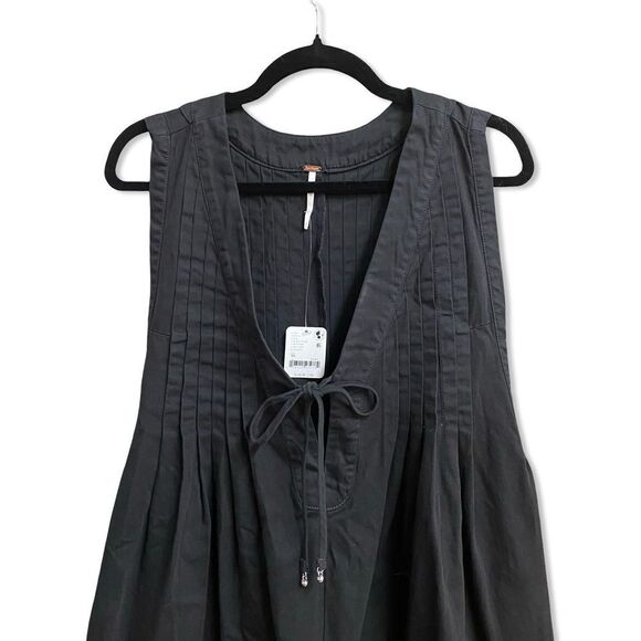 Free People Webster romper Black Sleeveless cotton one piece jumpsuit $128 XL - Picture 7 of 12